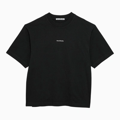 Shop Acne Studios Classic Black T-shirt With Logo Men