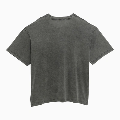 Shop Acne Studios Faded Black Cotton T-shirt With Logo Men