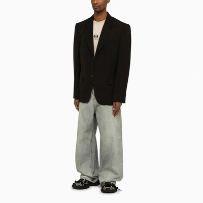 Balenciaga Black Wool Single-breasted Jacket In Black