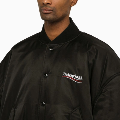 Shop Balenciaga Varsity Jacket Political Campaign Black Nylon Men