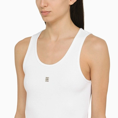 Shop Givenchy White Cotton Tank Top With Logo Women