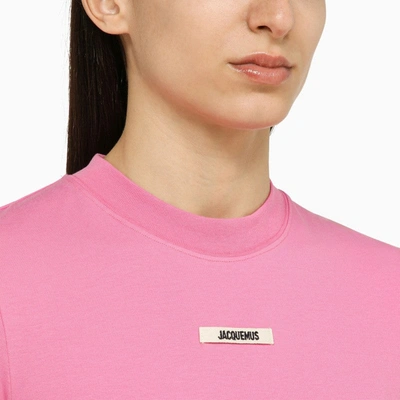 Shop Jacquemus Gros Grain Pink Cotton T-shirt Women