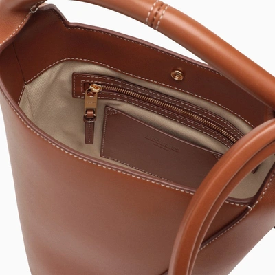Shop Jacquemus Le Petit Tourni Brown Leather Bag Women