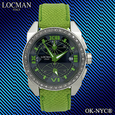 Pre-owned Locman Unisex  Cavallo Pazzo Chronograph Diamond Bezel Quartz Ref.161 Watch 40 Mm