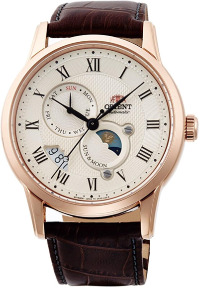 Pre-owned Orient Classic Rn-ak0001s Sun & Moon Automatic Watch Silver Dial With Box