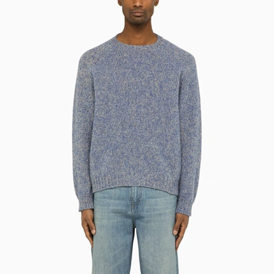 Shop Loewe Blue/yellow Crewneck Sweater Men