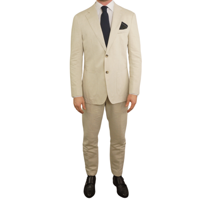 Pre-owned Suitsupply Men  Suit Havana Patch Linen & Cotton Eu52 Uk/us42 S162 In Beige