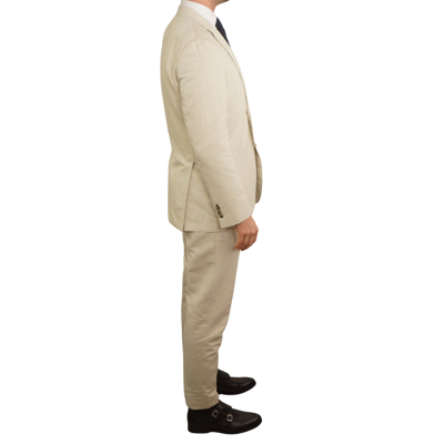SUITSUPPLY Pre-owned Men  Suit Havana Patch Linen & Cotton Eu52 Uk/us42 S162 In Beige