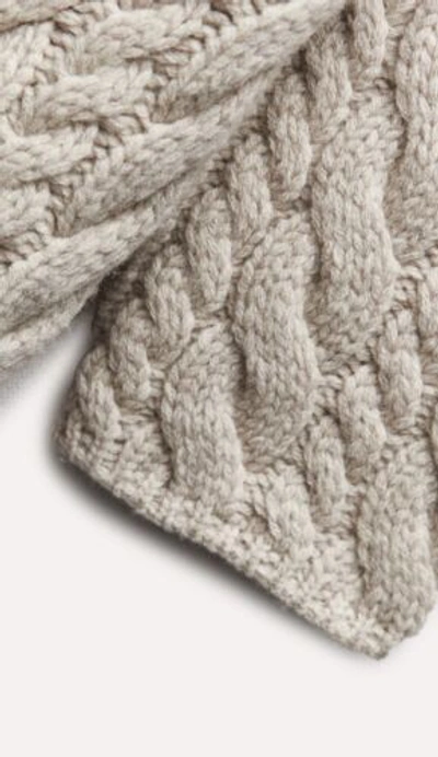 Pre-owned Zara Women's 100% Wool Cable Knit Coat(ecru, Us M /eur M) In White