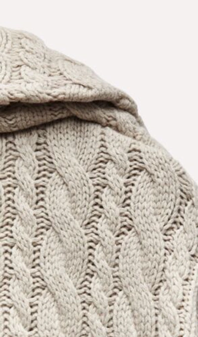 Pre-owned Zara Women's 100% Wool Cable Knit Coat(ecru, Us M /eur M) In White