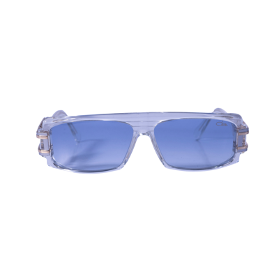 Pre-owned Cazal Rectangular Sunglasses 164/3-002 Crystal-bicolour Frame Blue Gradient Lens