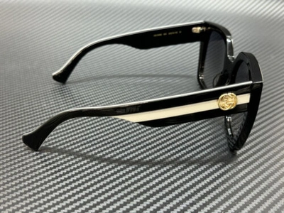 Pre-owned Gucci Gg1300s 004 Black Dark Grey Women's 55 Mm Sunglasses In Gray