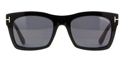 Pre-owned Tom Ford Ft1062-01a-56 Shiny Black Sunglasses In Gray
