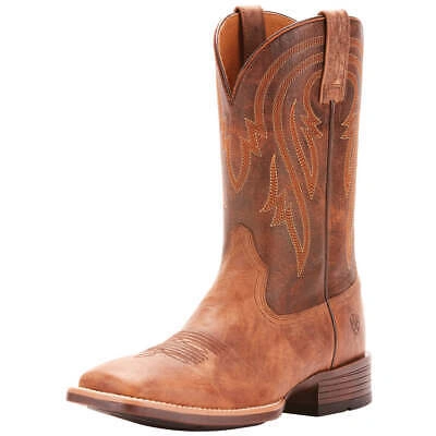 Pre-owned Ariat Men's  Plano Wide Square Toe Boots In Tannin / Tack Room Brown