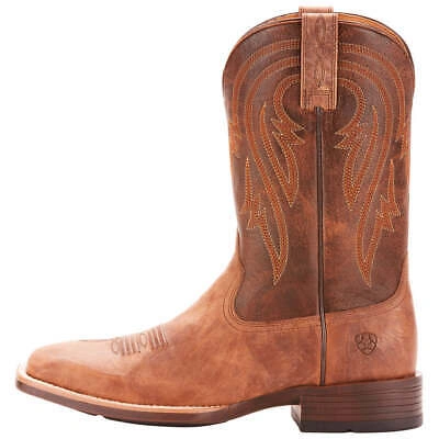 Pre-owned Ariat Men's  Plano Wide Square Toe Boots In Tannin / Tack Room Brown