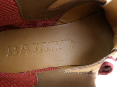 Pre-owned Bally Avyd Tobacco Suede Black Leather Logo Top Sneakers 10.5 Us 43.5 Italy In Tobacco / Black / Red
