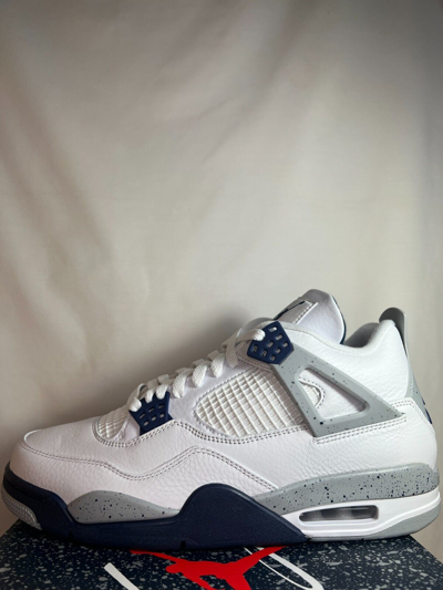 Pre-owned Jordan Nike Air  4 Retro Midnight Navy Dh6927-140 Men Size 10.5m Brand Ds Rts In White
