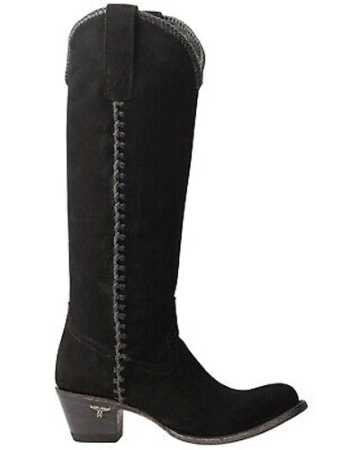 Pre-owned Lane Women's Plain Jane Western Boot - Round Toe Black 10 1/2 M