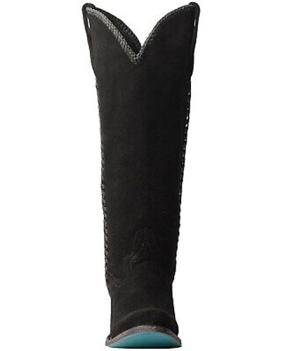 Pre-owned Lane Women's Plain Jane Western Boot - Round Toe Black 10 1/2 M