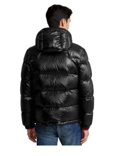 Pre-owned Ralph Lauren Polo  Mens Large Water-repellent Down Jacket Black Glossy $398