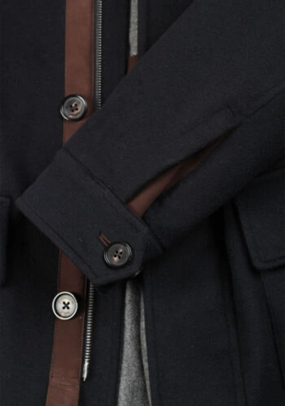 Pre-owned Zegna Blue Oasi Cashmere Elements Over Coat Size 48 / 38r U.s. Jacket