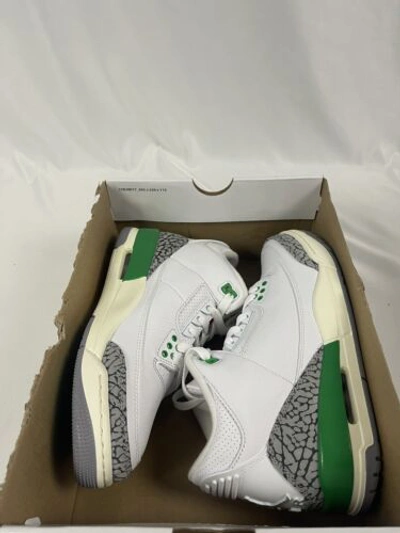 Pre-owned Jordan Nike Air  3 Retro Lucky Green White Sail Ck9246-136 Womens Size 7