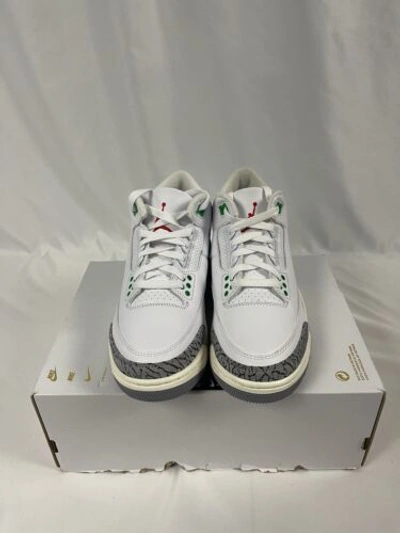 Pre-owned Jordan Nike Air  3 Retro Lucky Green White Sail Ck9246-136 Womens Size 7
