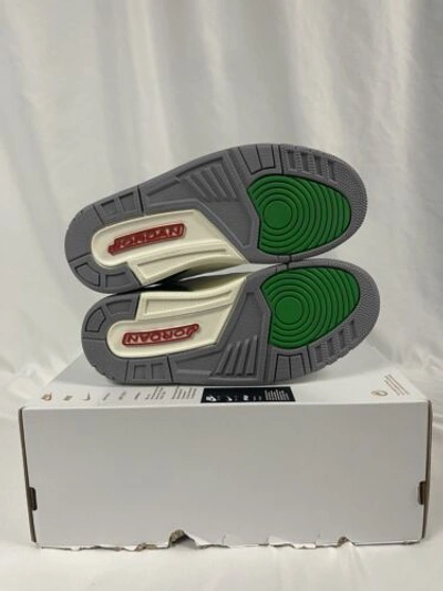 Pre-owned Jordan Nike Air  3 Retro Lucky Green White Sail Ck9246-136 Womens Size 7