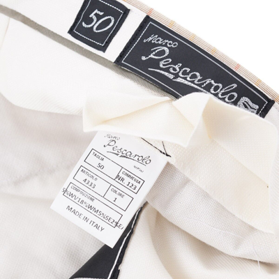 Pre-owned Marco Pescarolo Slim-fit Tan Check Wool-mohair-silk Dress Pants 34 (eu 50) In Brown