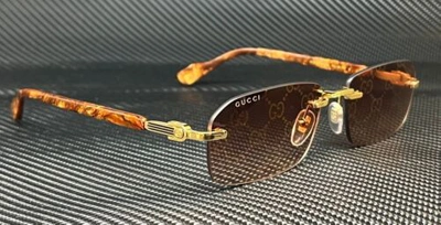 Pre-owned Gucci Gg1221s 004 Gold Orange Men's 56 Mm L Size Sunglasses In Red