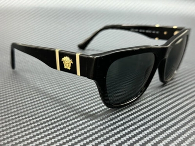 Pre-owned Versace Ve4457 Gb1 87 Black Grey Men's 55 Mm Sunglasses In Gray