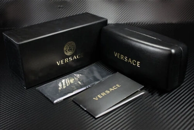 Pre-owned Versace Ve4457 Gb1 87 Black Grey Men's 55 Mm Sunglasses In Gray