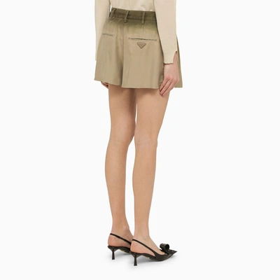 Shop Prada Rope-coloured Silk Shorts With Logo Women In Cream