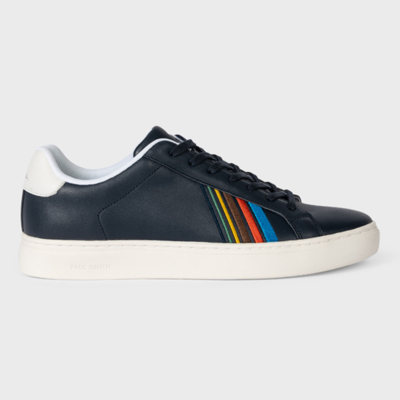 Shop Ps By Paul Smith Navy Leather 'sports Stripe' 'rex' Trainers Blue