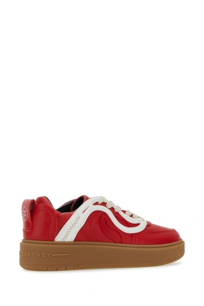 Shop Stella Mccartney Woman Red Synthetic Leather S-wave 1 Sneakers