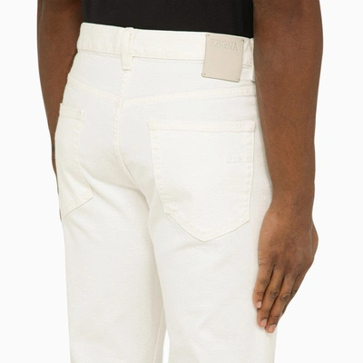 Shop Zegna White Regular Jeans Men In Black