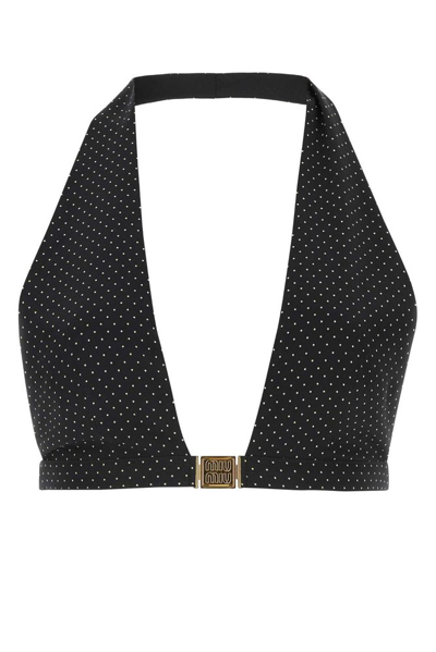 Shop Miu Miu Polka In Black