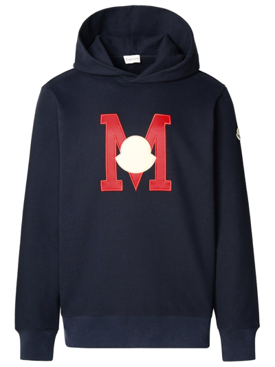 Shop Moncler Logo Embroidered Long In Navy