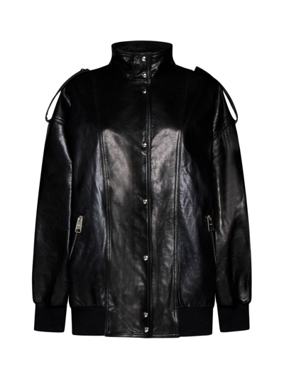 Shop Khaite The Farris Mock Neck Jacket In Black
