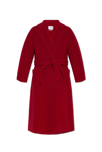 Shop Max Mara Ludmilla Belted Coat In Red