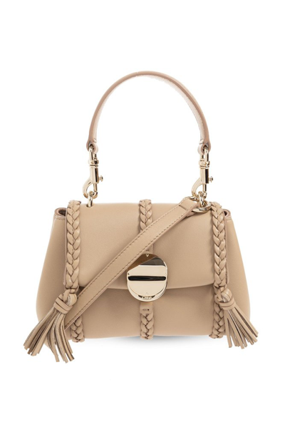 Shop Chloé Penelope Mini Shoulder Bag In Beige