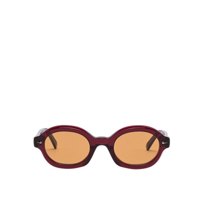 Shop Retrosuperfuture Marzo Round Frame Sunglasses In Red