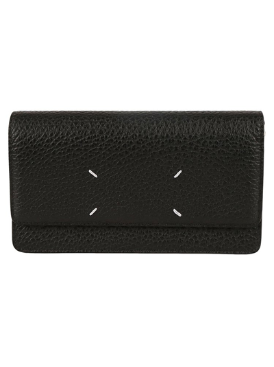 Shop Maison Margiela Four Stitch Detailed Wallet In Black