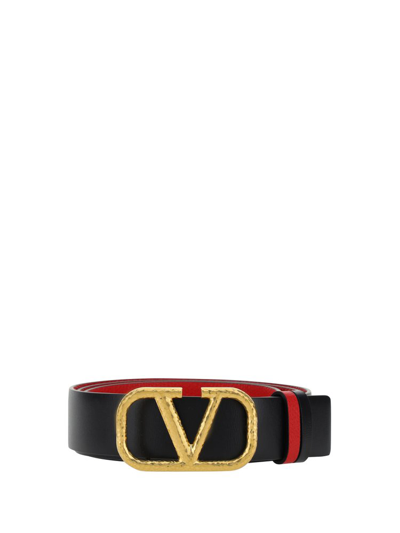 Shop Valentino Vlogo Plaque Reversible Belt In Multi
