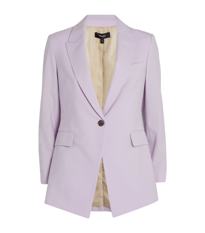 Shop Theory Wool-blend Single-breasted Blazer In Purple