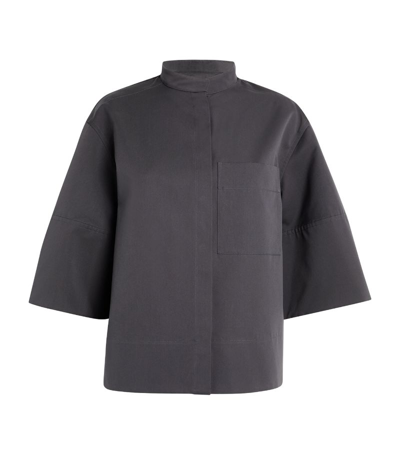 Shop Jil Sander Cotton-silk Oversized Shirt In Black