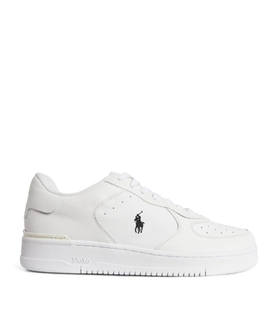 Shop Ralph Lauren Rlx  Leather Masters Court Sneakers In White