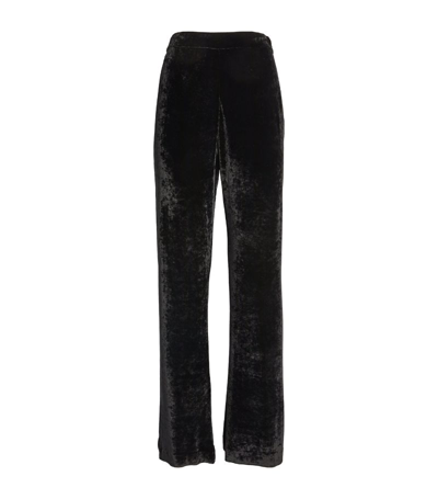 Shop Jil Sander Velvet Straight-leg Trousers In Black