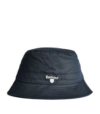 Shop Barbour Cotton Cascade Bucket Hat In Navy