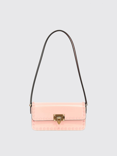 Shop Valentino Rockstud Bag In Leather In Pink
